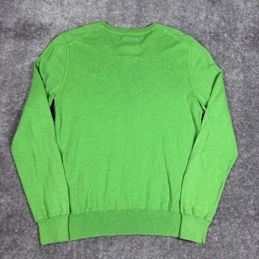 American Eagle Sweater Men's Medium Green V Neck‎ Knit Long Sleeve Pullover